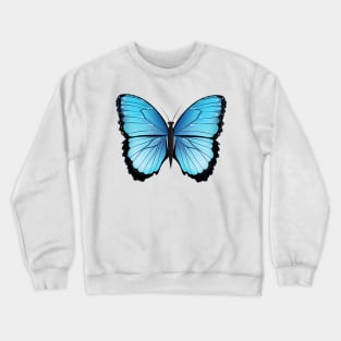 blue butterfly hand drawn and colored Crewneck Sweatshirt